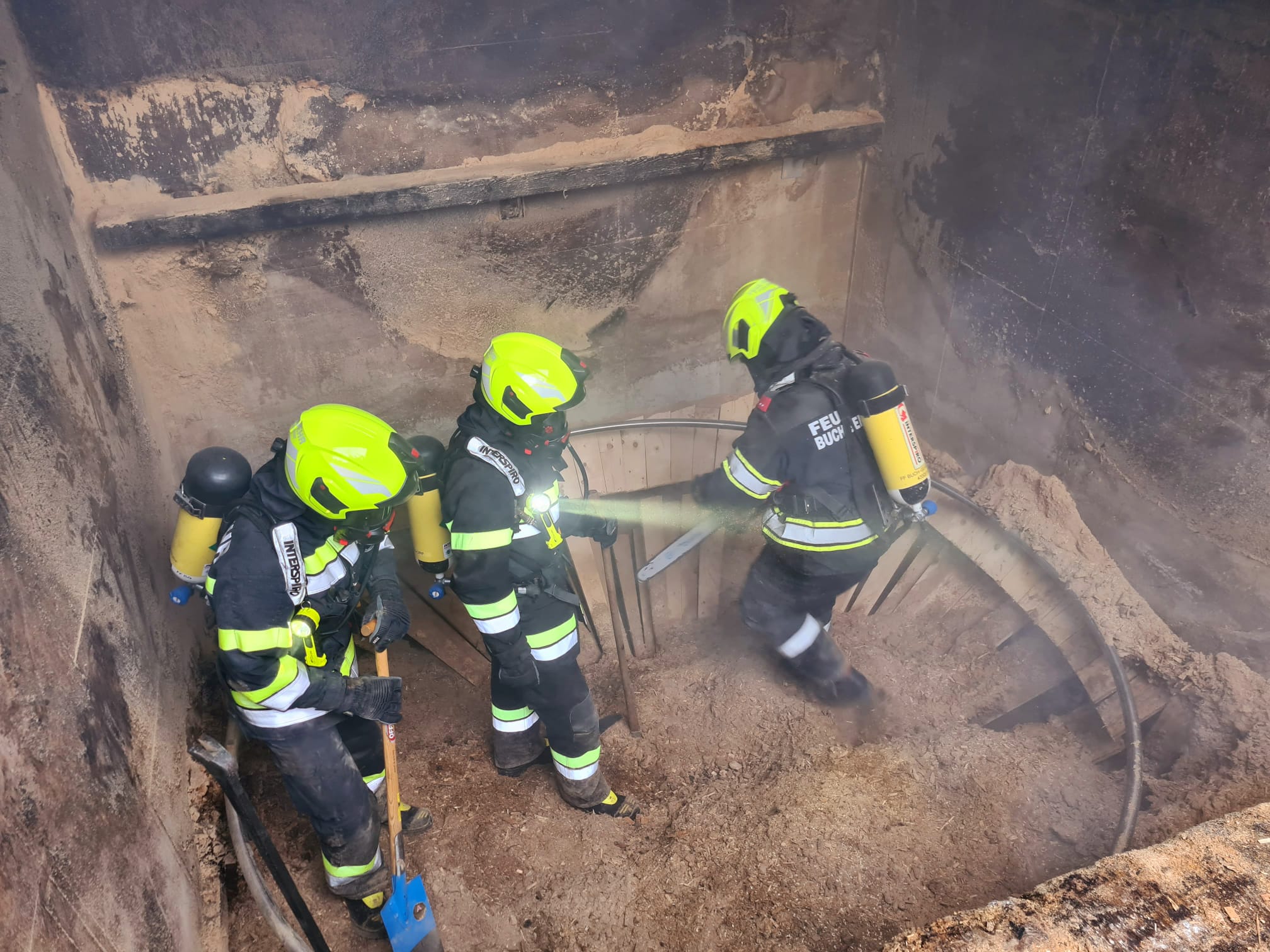 Silobrand bei einem Tischlereibetrieb