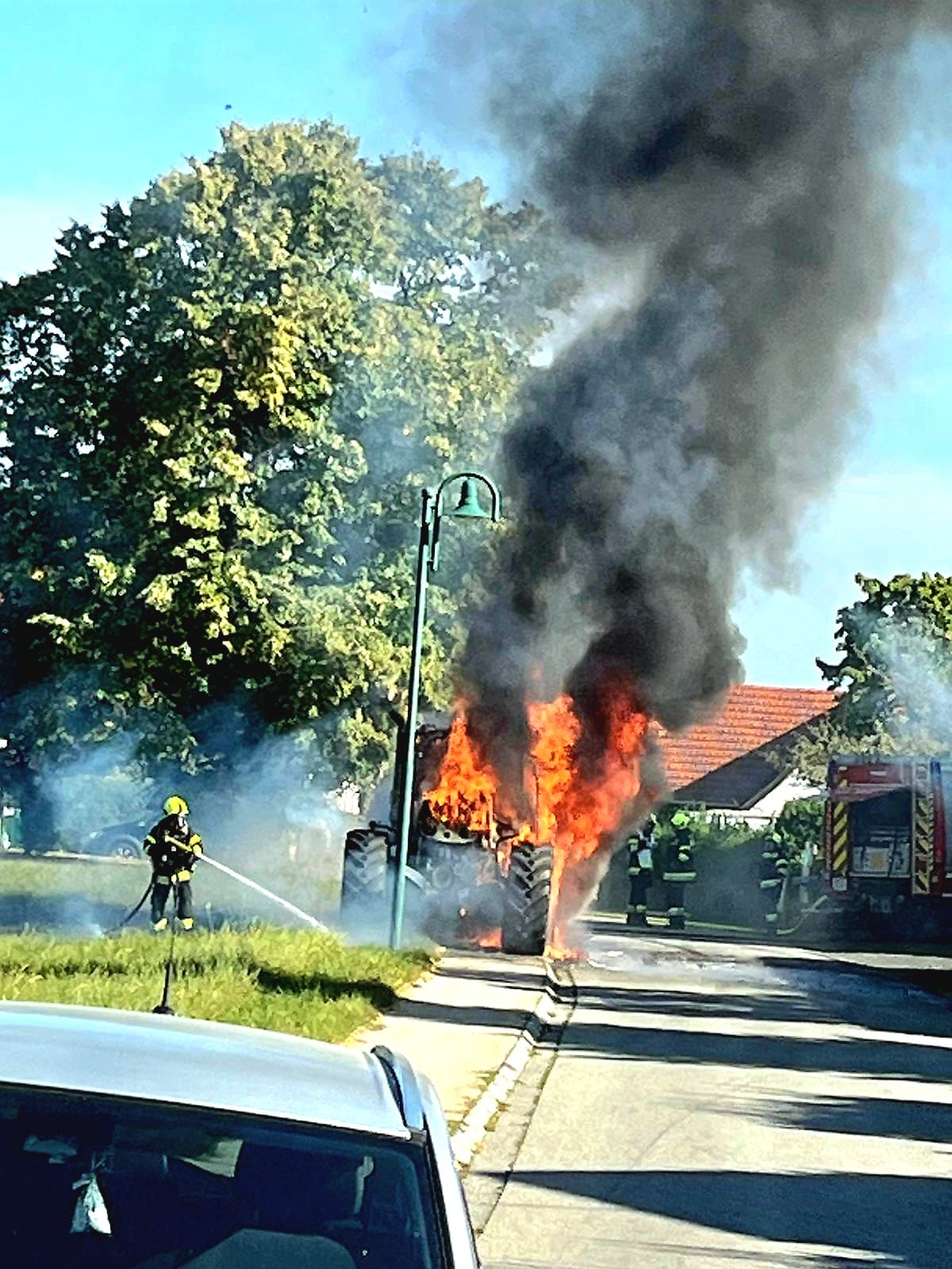 Traktor Brand in Lemberg